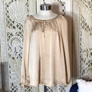 Michael Kors woman’s tan long sleeve polyester blouse